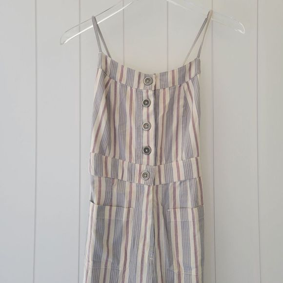 L*Space Dream On Striped Button Front Sleeveless Strappy Jumpsuit Size X… - Picture 5 of 10